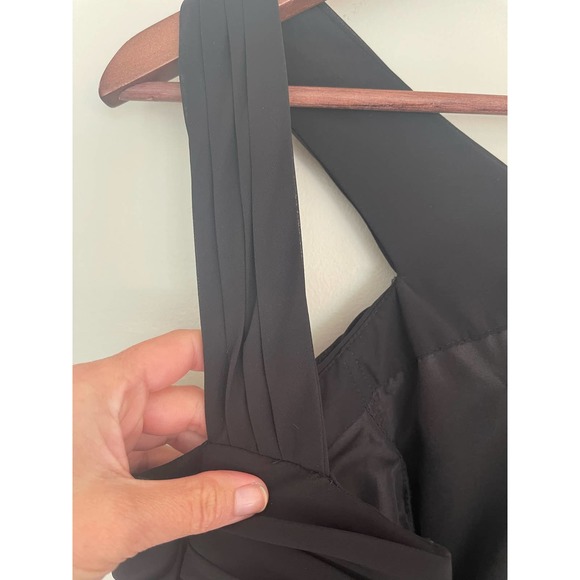 Bill Levkoff Leighton Formal Dress Black Chiffon Halter A-line Princess Size 16 - Picture 11 of 16